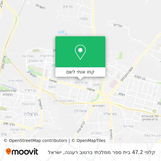 מפת קלפי 47.2 בית ספר ממלכתי ברטוב רעננה