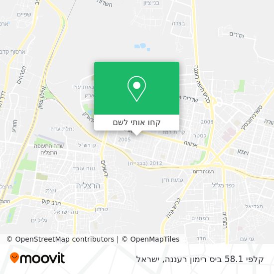 מפת קלפי 58.1 ביס רימון רעננה