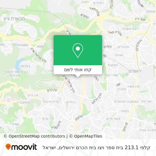 מפת קלפי 213.1 בית ספר ויצו בית הכרם ירושלים