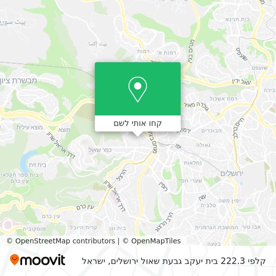 מפת קלפי 222.3 בית יעקב גבעת שאול ירושלים