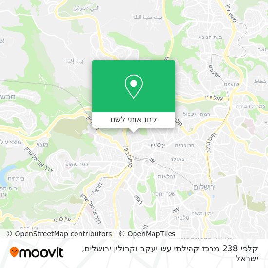 מפת קלפי 238 מרכז קהילתי עש יעקב וקרולין ירושלים