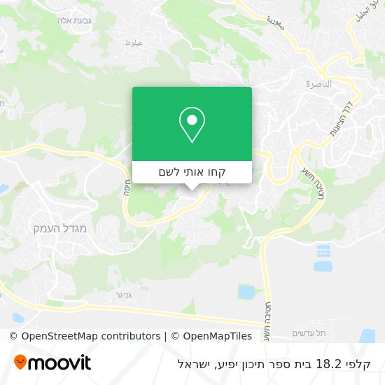 מפת קלפי 18.2 בית ספר תיכון יפיע