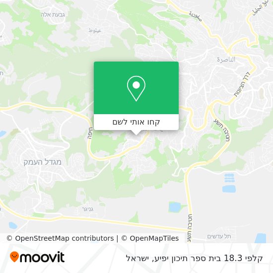 מפת קלפי 18.3 בית ספר תיכון יפיע