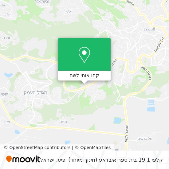 מפת קלפי 19.1 בית ספר איבדאע (חינוך מיוחד) יפיע