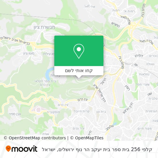 מפת קלפי 256 בית ספר בית יעקב הר נוף ירושלים
