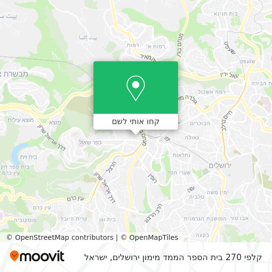 מפת קלפי 270 בית הספר הממד מימון ירושלים