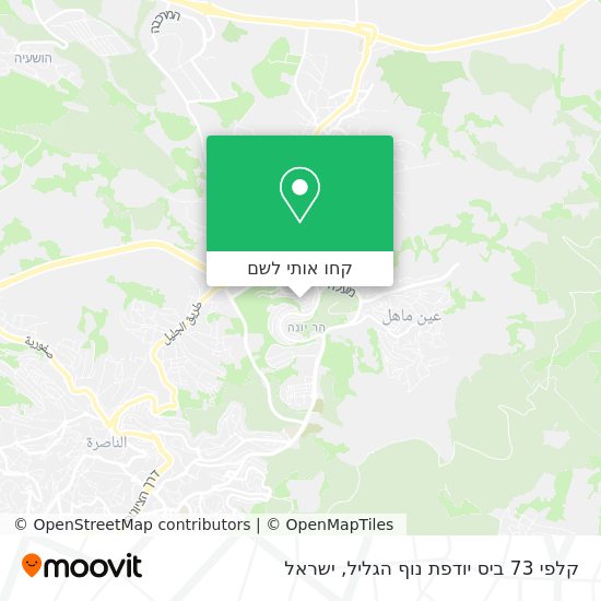 מפת קלפי 73 ביס יודפת נוף הגליל