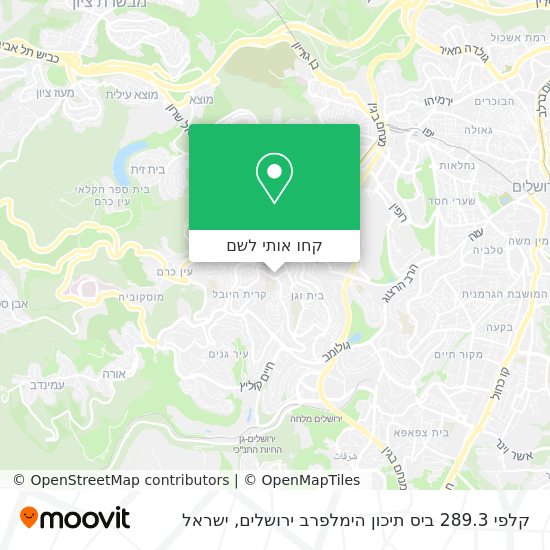 מפת קלפי 289.3 ביס תיכון הימלפרב ירושלים