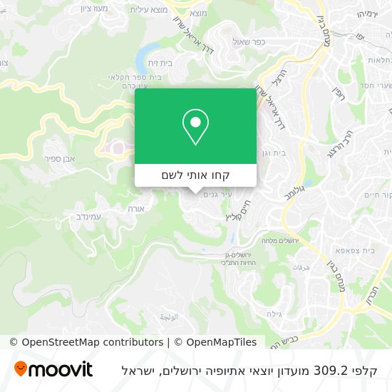 מפת קלפי 309.2 מועדון יוצאי אתיופיה ירושלים