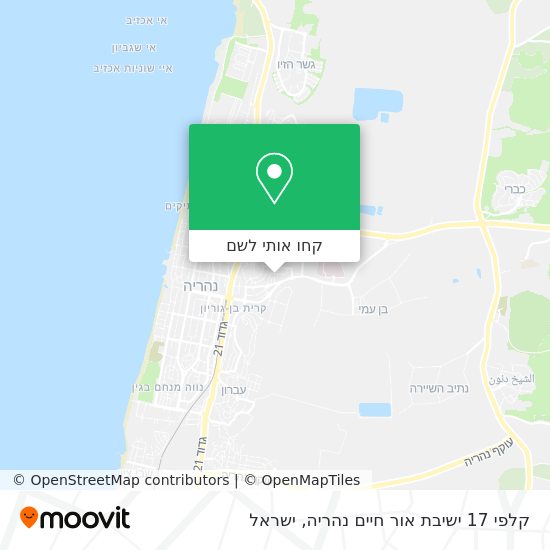 מפת קלפי 17 ישיבת אור חיים נהריה