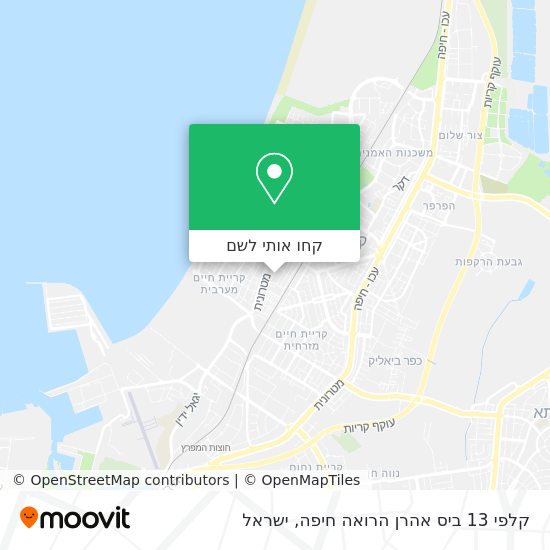 מפת קלפי 13 ביס אהרן הרואה חיפה