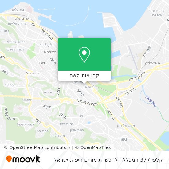 מפת קלפי 377 המכללה להכשרת מורים חיפה