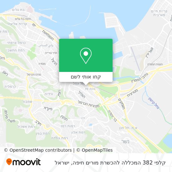 מפת קלפי 382 המכללה להכשרת מורים חיפה