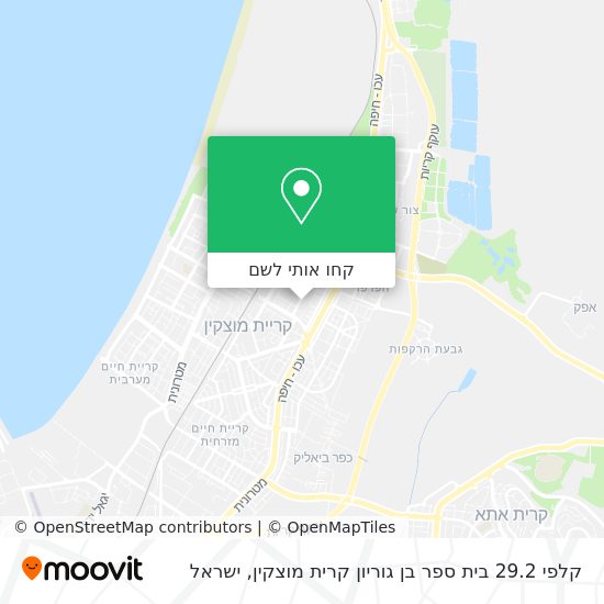 מפת קלפי 29.2 בית ספר בן גוריון קרית מוצקין