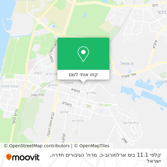 מפת קלפי 11.1 ביס ארלוזורוב-כ. מרח' הגיבורים חדרה