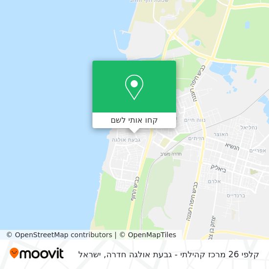 מפת קלפי 26 מרכז קהילתי - גבעת אולגה חדרה