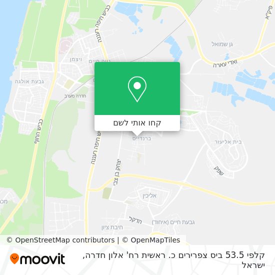 מפת קלפי 53.5 ביס צפרירים כ. ראשית רח' אלון חדרה