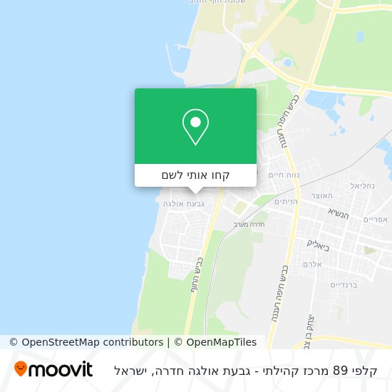 מפת קלפי 89 מרכז קהילתי - גבעת אולגה חדרה