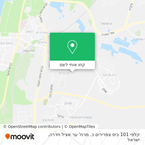 מפת קלפי 101 ביס צפרירים כ. מרח' ער אציל חדרה