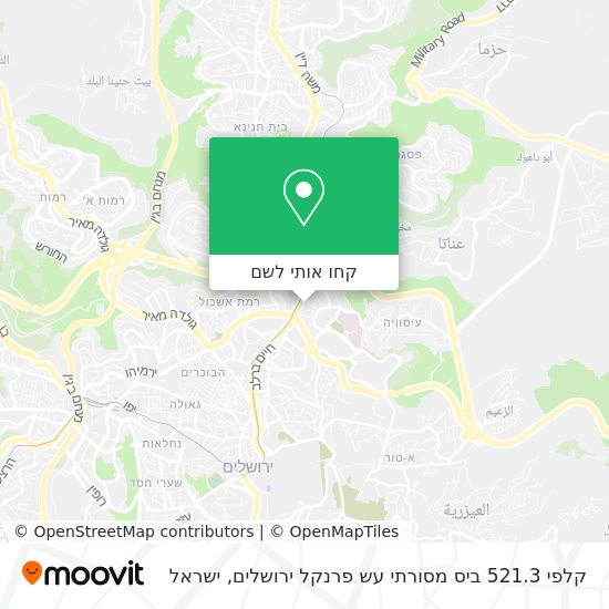 מפת קלפי 521.3 ביס מסורתי עש פרנקל ירושלים