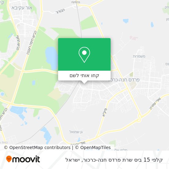 מפת קלפי 15 ביס שרת פרדס חנה-כרכור