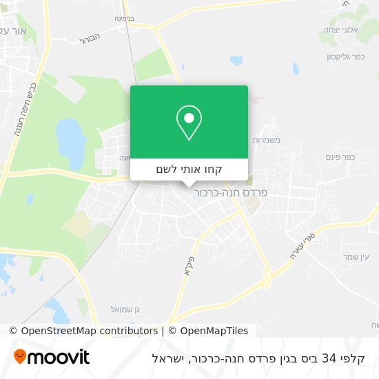 מפת קלפי 34 ביס בגין פרדס חנה-כרכור