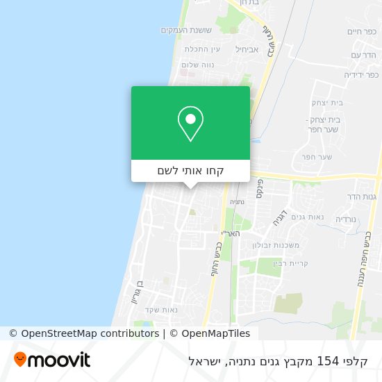 מפת קלפי 154 מקבץ גנים נתניה