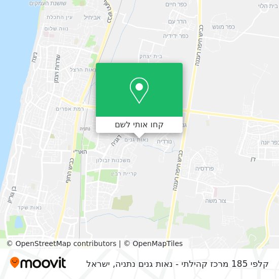 מפת קלפי 185 מרכז קהילתי - נאות גנים נתניה