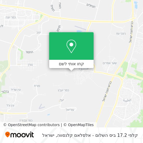מפת קלפי 17.2 ביס השלום - אלסלאם קלנסווה