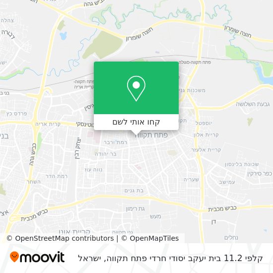 מפת קלפי 11.2 בית יעקב יסודי חרדי פתח תקווה