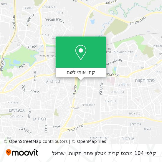 מפת קלפי 104 מתנס קרית מטלון פתח תקווה