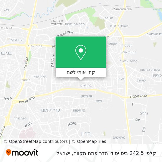 מפת קלפי 242.5 ביס יסודי הדר פתח תקווה