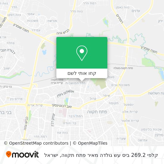 מפת קלפי 269.2 ביס עש גולדה מאיר פתח תקווה