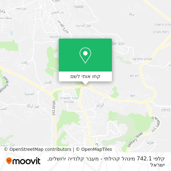 מפת קלפי 742.1 מינהל קהילתי - מעבר קלנדיה ירושלים