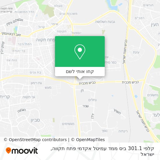 מפת קלפי 301.1 ביס ממד עמיטל אקדמי פתח תקווה