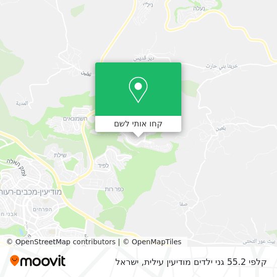 מפת קלפי 55.2 גני ילדים מודיעין עילית