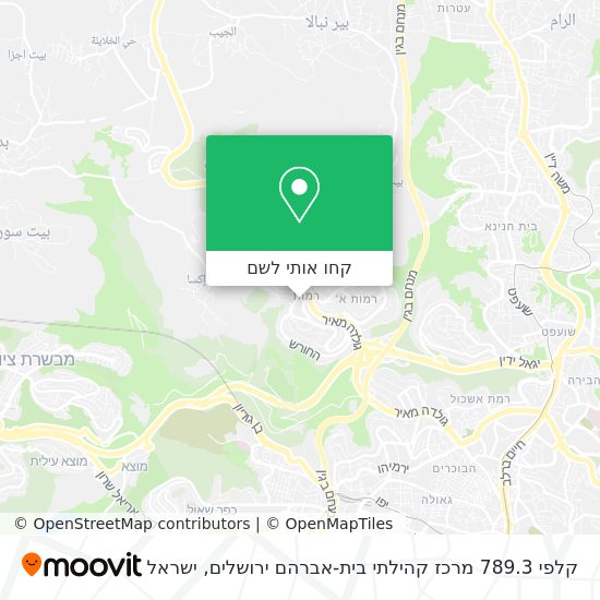 מפת קלפי 789.3 מרכז קהילתי בית-אברהם ירושלים