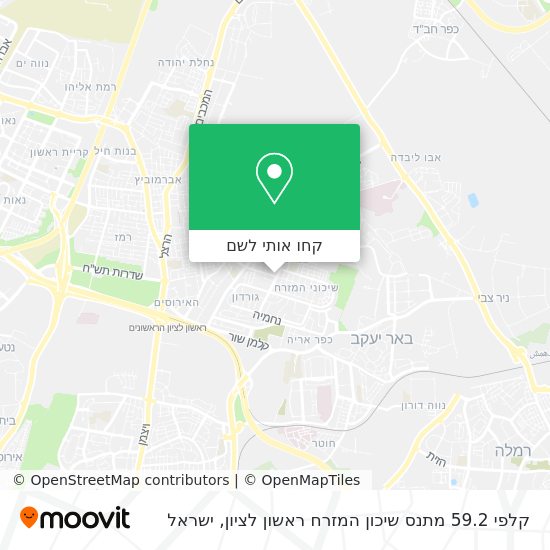 מפת קלפי 59.2 מתנס שיכון המזרח ראשון לציון