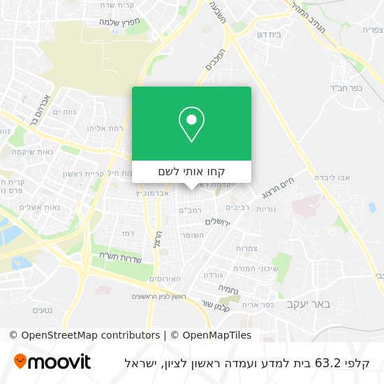 מפת קלפי 63.2 בית למדע ועמדה ראשון לציון