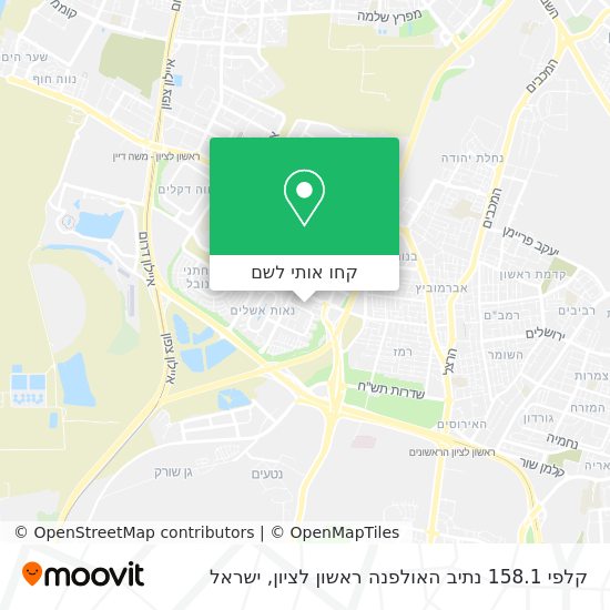 מפת קלפי 158.1 נתיב האולפנה ראשון לציון