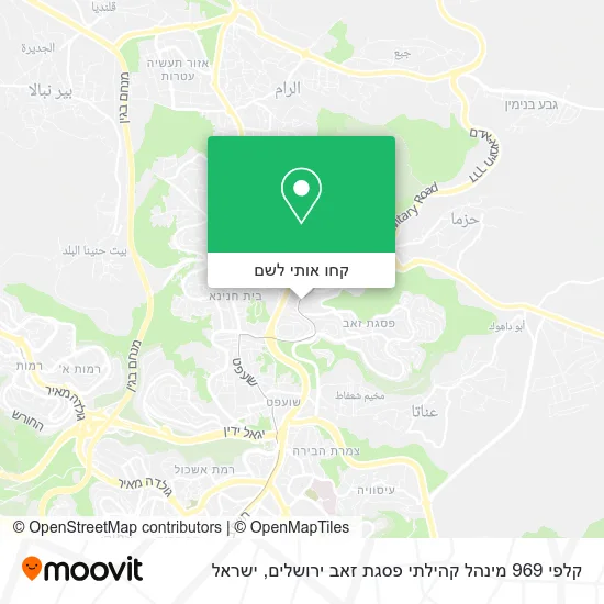 מפת קלפי 969 מינהל קהילתי פסגת זאב ירושלים