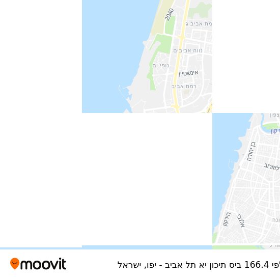 מפת קלפי 166.4 ביס תיכון יא תל אביב - יפו