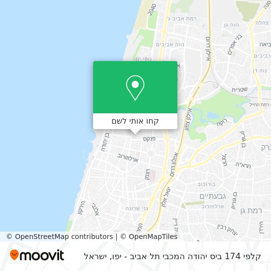 מפת קלפי 174 ביס יהודה המכבי תל אביב - יפו