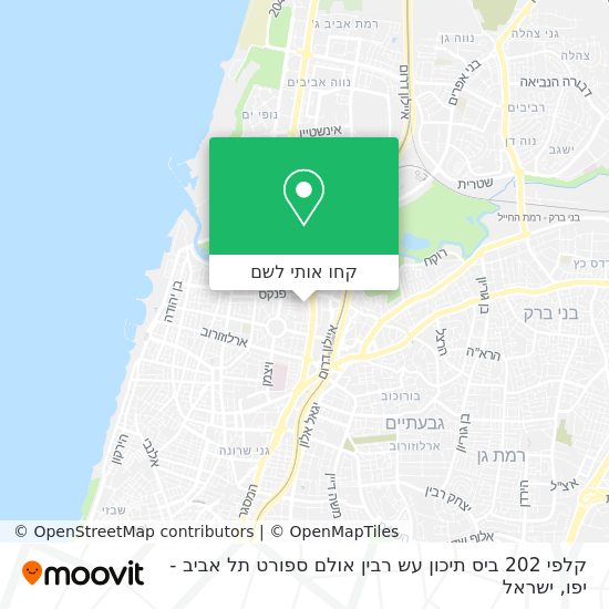 מפת קלפי 202 ביס תיכון עש רבין אולם ספורט תל אביב - יפו