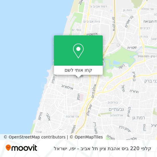 מפת קלפי 220 ביס אהבת ציון תל אביב - יפו