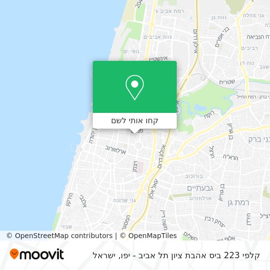 מפת קלפי 223 ביס אהבת ציון תל אביב - יפו