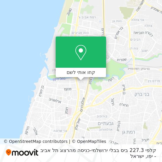 מפת קלפי 227.3 ביס בבלי ירושלמי-כניסה מהרצוג תל אביב - יפו
