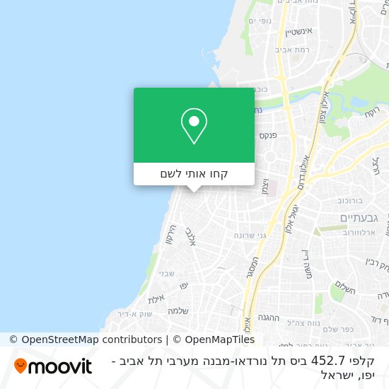 מפת קלפי 452.7 ביס תל נורדאו-מבנה מערבי תל אביב - יפו