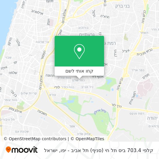 מפת קלפי 703.4 ביס תל חי (סניף) תל אביב - יפו