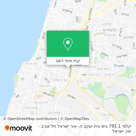 מפת קלפי 791.1 ביס בית יעקב ה- אור ישראל תל אביב - יפו